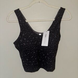 BNWT, Yogalicious, black leopard everyday cloud tank size medium